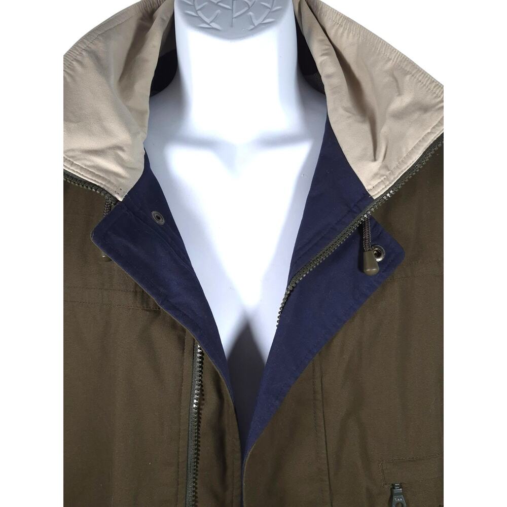 Roundtree And Yorke Men's Outdoor Jacket Hunter Green Navy Blue Medium Vtg Lined